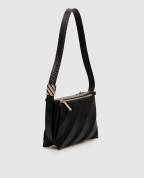 Off-White Black leather Sandbag 404 with Diag print OWWNN10F26LT01