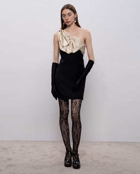 Valentino Black one-shoulder dress made of wool and silk 8B3VAHX51CF