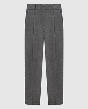 Peserico Gray wool and cashmere pants A0458203358