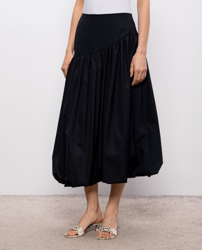 Calcaterra Black midi skirt with drape S607
