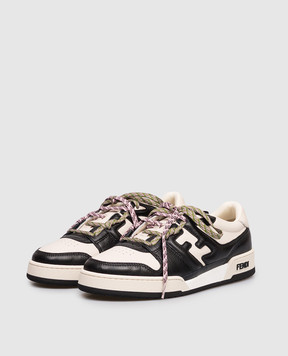 Fendi Beige leather sneakers Match 8E8943AY1Q