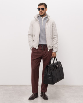 Brunello Cucinelli Burgundy wool and cashmere pants ME499E1710