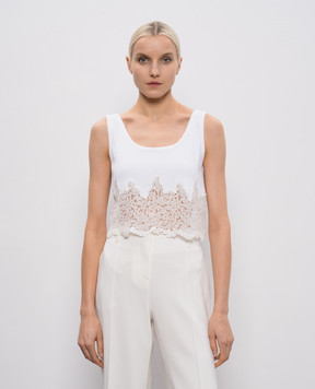 Ermanno Scervino White top with lace D482L303APXHC