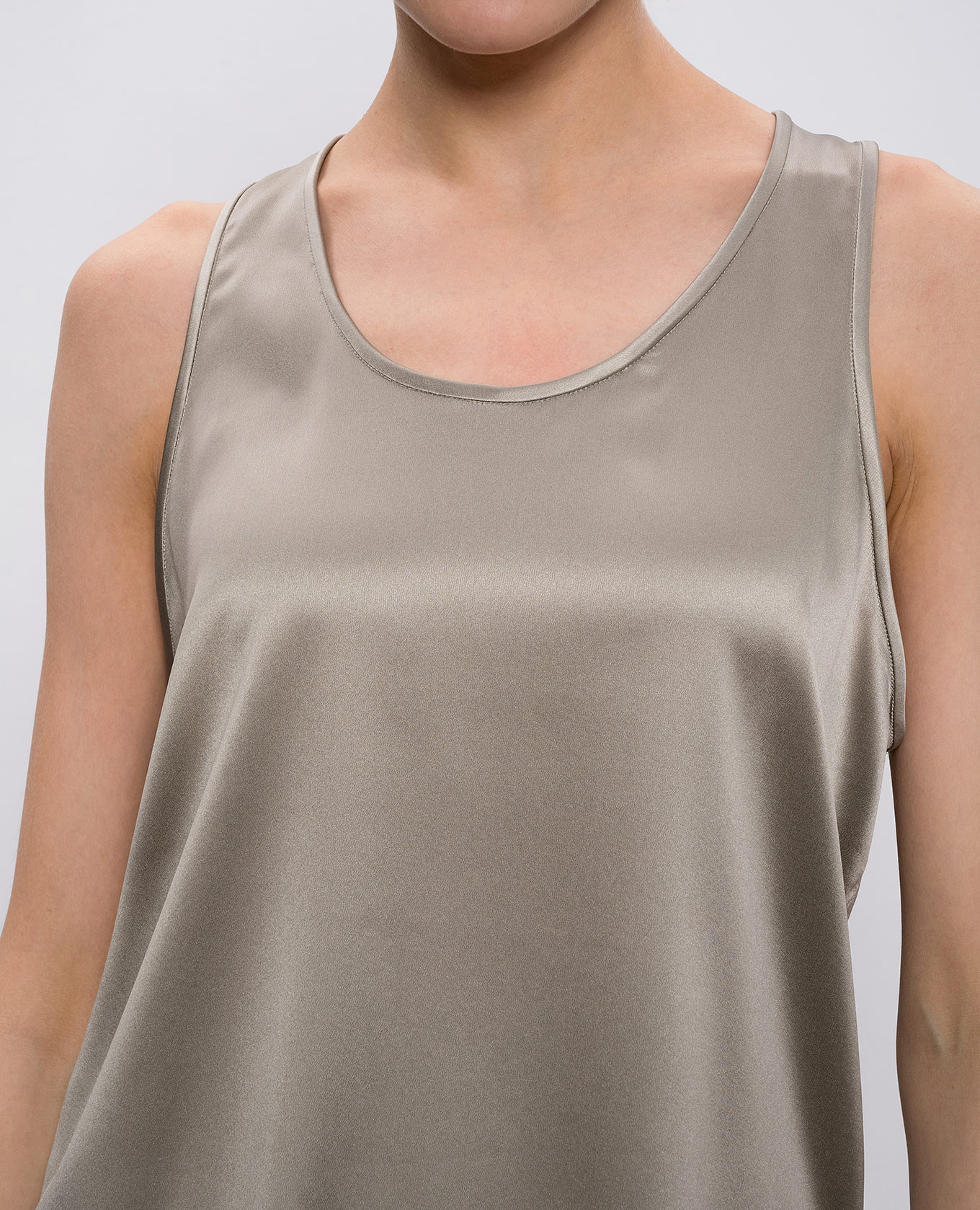Khaki silk top Brunello Cucinelli 5
