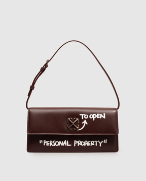 Off-White Burgundy leather bag Jitney 1.0 OWWNN30F26LT01