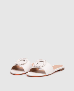 Santoni White leather flip-flops WHPF72081HA1NWKE