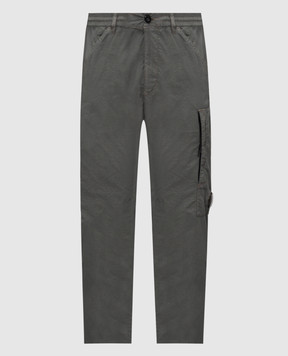 C.P. Company Grey pants with logo patch MPA129A005991G