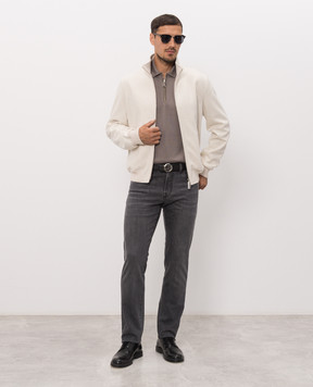 Scissor Scriptor Grey jeans with logo patch COSTANTINOT402767