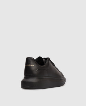 Alexander McQueen Black leather sneakers with logo 553680WWAAN