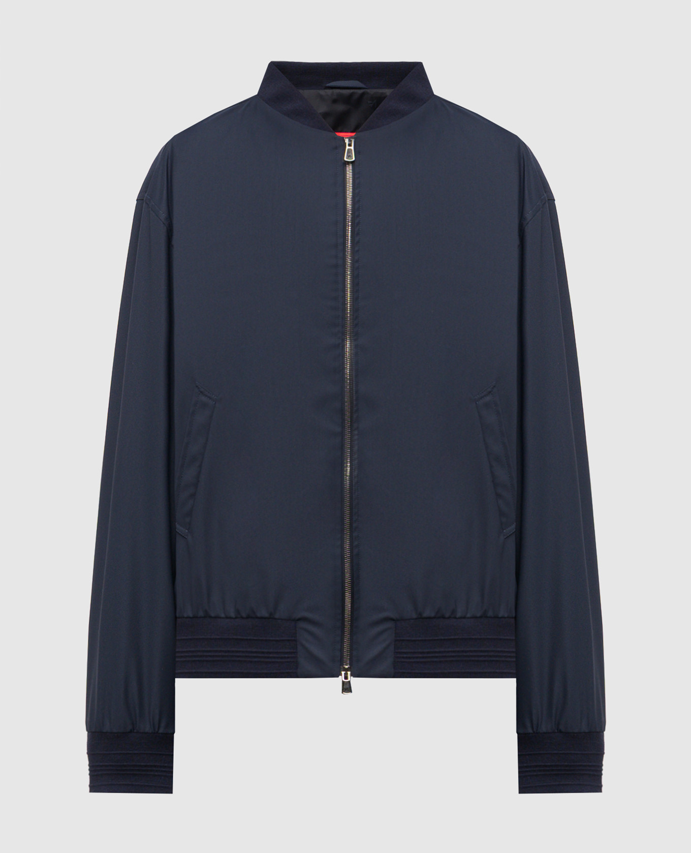 

Blue bomber jacket with wool ISAIA