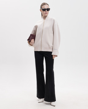 Max Mara Sportmax ONDATA ivory wool bomber jacket SPXONDATA