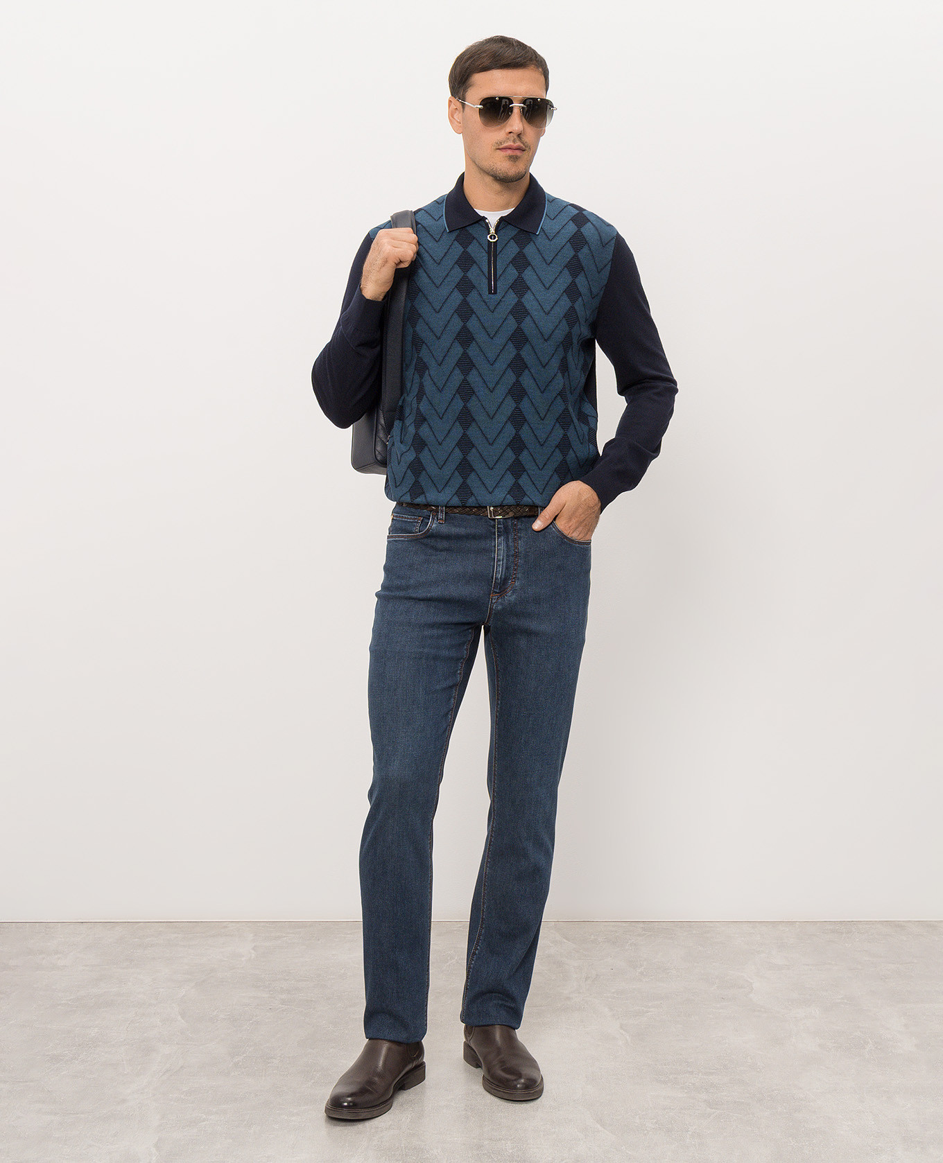 Blue jeans with logo embroidery Stefano Ricci 2