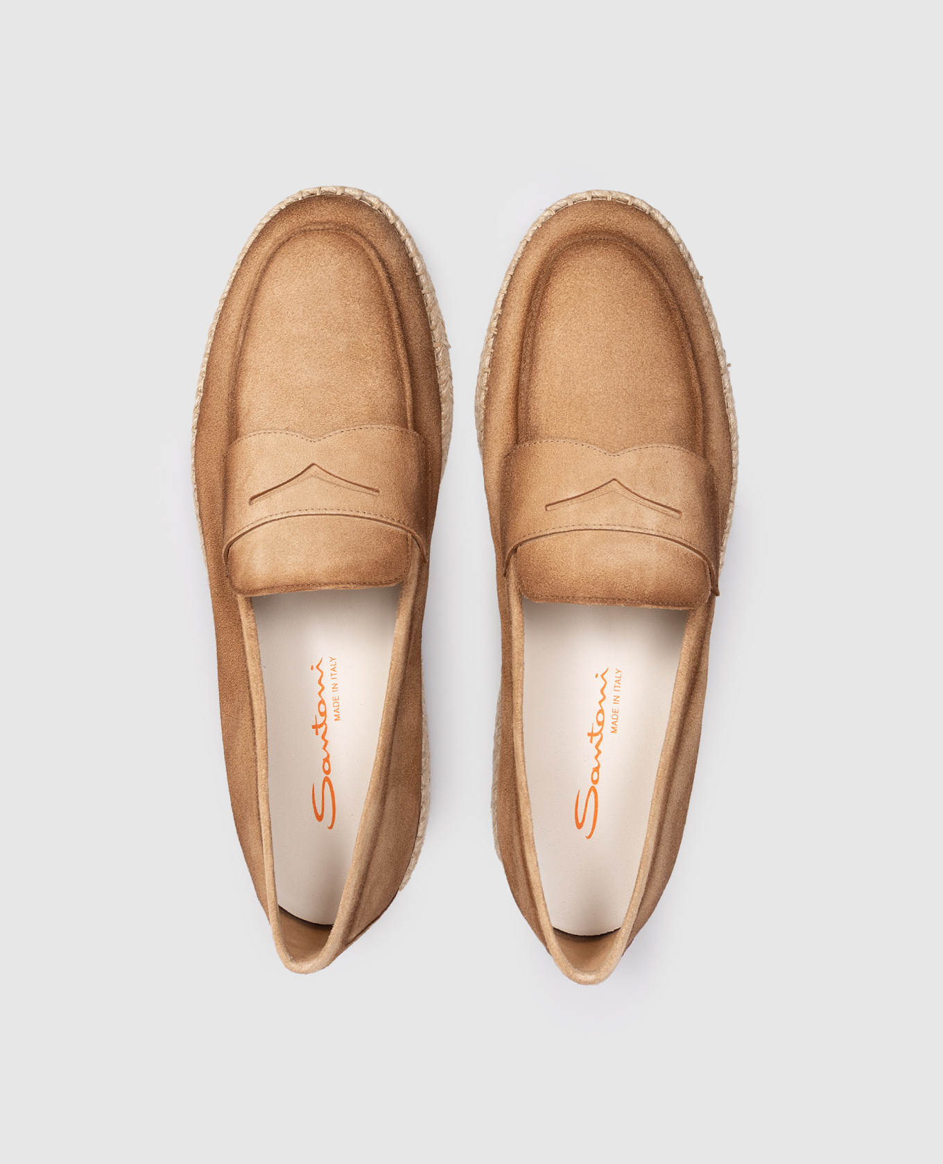 

Brown suede espadrilles with a degraded effect Santoni