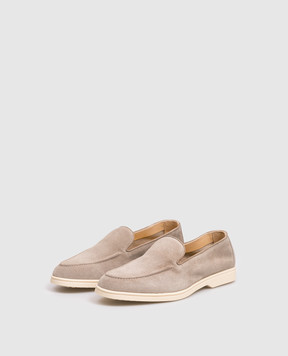 Doucal's Grey suede loafers with logo DD8893JOANUY229