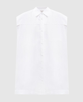 Agnona White linen sleeveless shirt TD1108YU3049