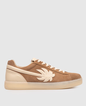 Palm Angels Brown suede Tennis sneakers PMIA111S26LEA001