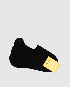 CDLP Set of black socks with a logo pattern MSO007011803