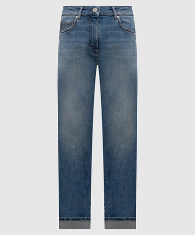 Pantalones vaqueros azules con dobladillo