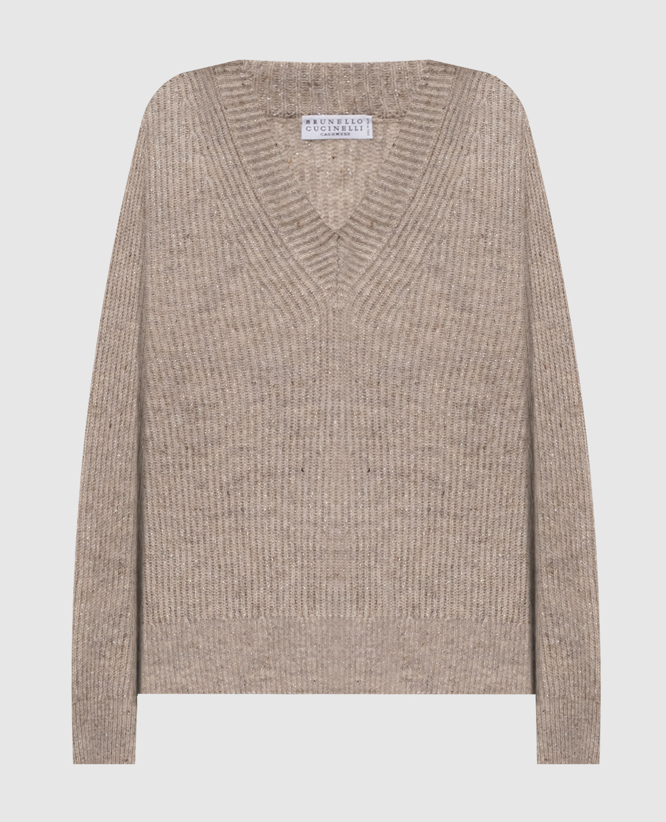 Beige cashmere and wool pullover