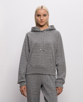 Tom Ford Grey cashmere hoodie with woven pattern FLJ071JEX200