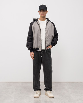 Palm Angels Grey jacket with logo print PMEA289S25FAB001