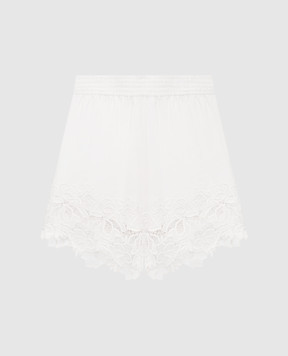 Ermanno Scervino Life Ivory linen shorts with lace D484P610GQI