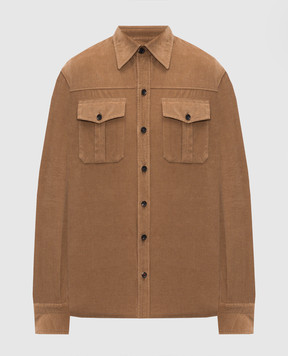 ISAIA Brown corduroy shirt CMT217X0076