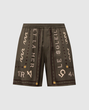 Balmain Khaki shorts with print GH0PA145VI82
