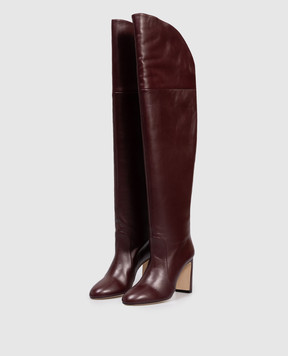 Stuart Weitzman Burgundy leather over the knee boots BABETTE SM453