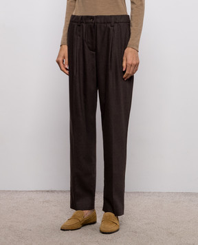 Marco Pescarolo Zeza brown wool and cashmere pants ZEZAD5429