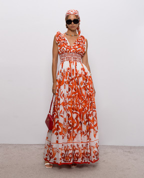 Dolce&Gabbana Maxi dress in branded print F6TYSTGDDRK