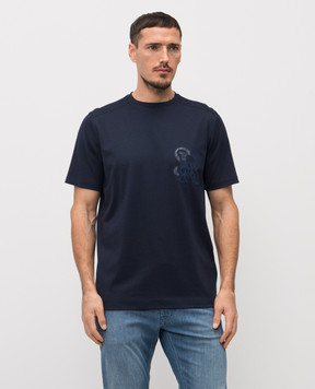 Stefano Ricci Blue cashmere T-shirt MVH5300100PRYABP