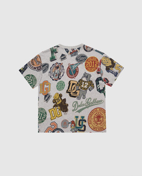 Dolce&Gabbana Children's gray melange printed T-shirt L4JTHVG7P6C26