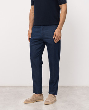 Kiton Blue jeans with logo patch UPLACK0622H