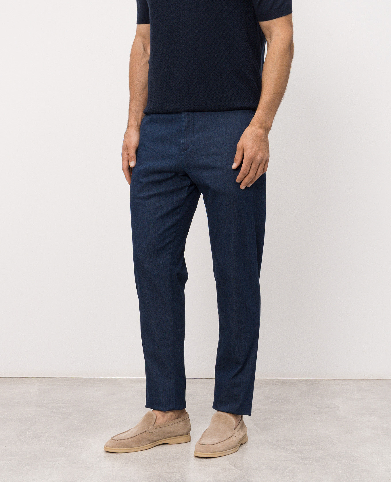 Blue jeans with logo patch Kiton 3