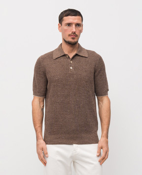Brunello Cucinelli Brown polo with linen M2L707715