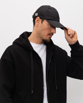 Dolce&Gabbana Black cap with logo patch GH590AFUS22