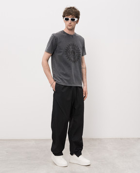 Off-White Gray T-shirt with textured print 44MAA027S26J005
