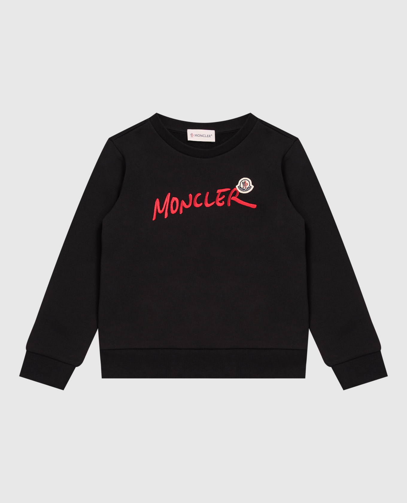 Children's black sweatshirt with logo embroidery