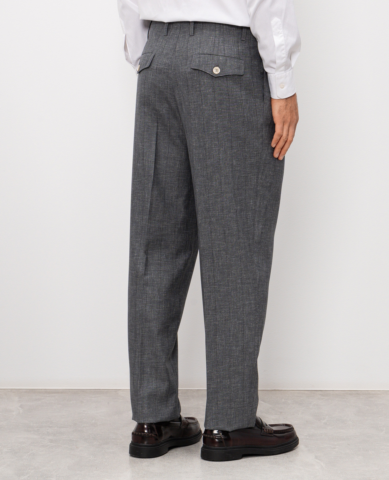 

Gray striped wool pants Brunello Cucinelli, Grey