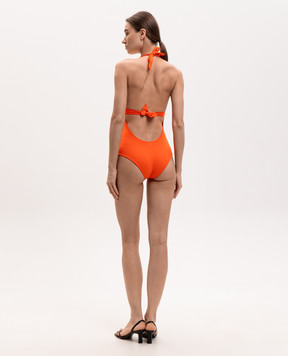 Fisico Orange swimsuit with cutout FC22M0
