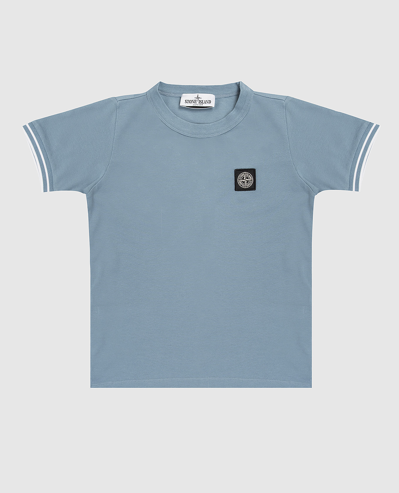 Children's blue T-shirt with logo patch