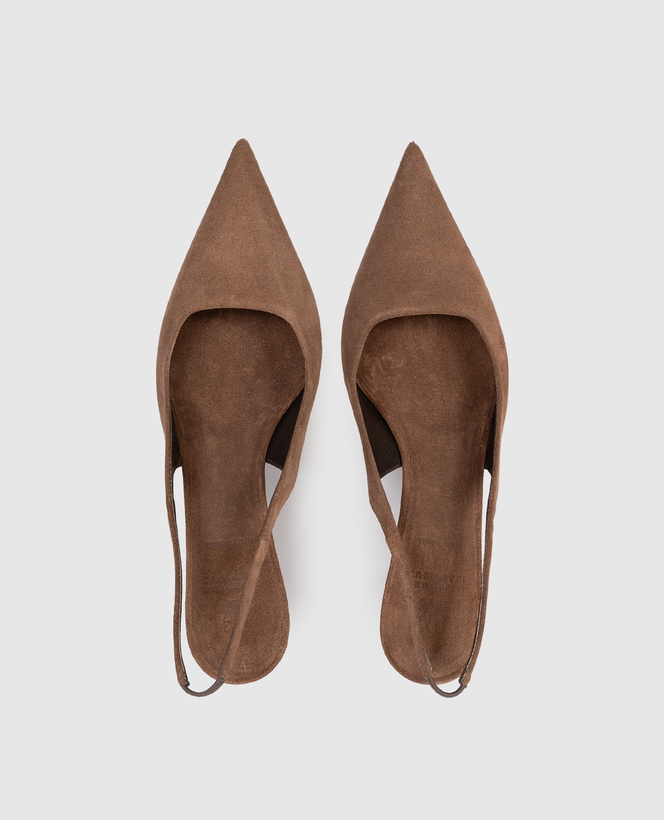 

Brown suede slingbacks with monil chain Brunello Cucinelli