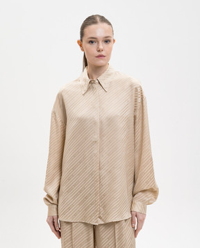 Jacob Lee Beige patterned silk blouse WSS0085SS26SGJNOLG