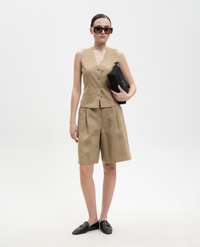 Max Mara Brown linen CARNET vest MSTCARNET