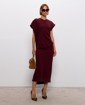 Victoria Beckham Burgundy midi dress Victoria 1326WDR007380B