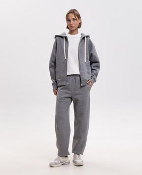 Jil Sander Grey insulated joggers with logo print J02KA0424J20133
