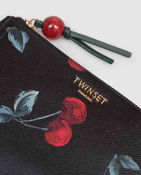 Twinset Black cherry print clutch 261TL8021