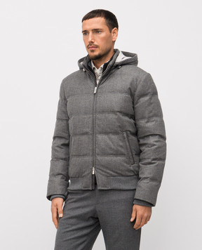 Enrico Mandelli Gray wool and cashmere down jacket 2T717A5804