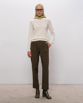 Maison Margiela MM6 Khaki pants with wool S62KB0269M35436